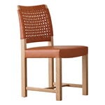 Ruokapöydän tuolit, Näyttely tuoli, tammi - konjakinruskea nahka, Ruskea