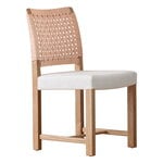 Dining chairs, Näyttely chair, oak - nude leather - linen seat, Natural