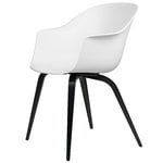 Dining chairs, Bat chair, pure white - black beech base, White