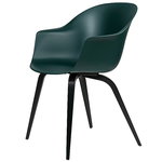 Dining chairs, Bat chair, dark green - black beech base, Green Dining chairs, Bat chair, dark green - black beech base, Green