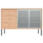 Harto Gabin sideboard with drawers, high, oak - light grey