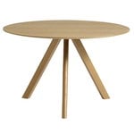 Ruokapöydät, CPH20 pyöreä pöytä, 120 cm, lakattu tammi, Valkoinen