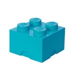 Boîtes de rangement, Lego Storage Brick 4, bleu azur, Turquoise