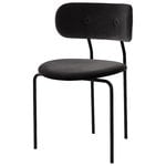 Chaises de salle à manger, Chaise Coco, Velluto 130 - base noire, Noir