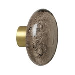 Hook, large, glass - brass Hook, large, glass - brass