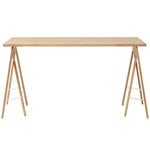 Dining tables, Linear table top, 125 x 68 cm, white oiled oak, Natural