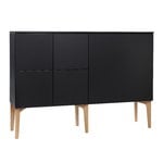 Sideboards & dressers, Fuuga sideboard, 128 cm, black - oak, Black