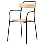 Dining chairs, MC16 Forcina armchair, black steel - ash, Natural