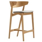 Bar stools & chairs, No 7 bar stool, 65 cm, white lacquered oak - grey Remix 123, Natural
