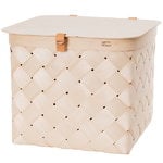 Wooden baskets, Lastu birch basket with lid, L, Natural