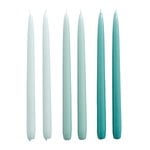 Hay Conical candles, set of 6, ice blue - arctic blue - teal