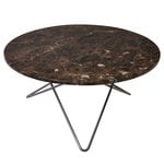 Soffbord, O bord, svart - brun marmor, Brun