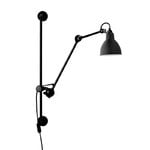 Lampe Gras 210 wall lamp, round shade, black