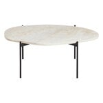 Side & end tables, La Terra occasional table, L, ivory travertine - black, White