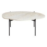 Woud La Terra occasional table, L, ivory travertine - black