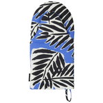 Babassu oven mitten, blue - black - off white Babassu oven mitten, blue - black - off white