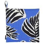 Babassu pot holder, blue - black - off white Babassu pot holder, blue - black - off white