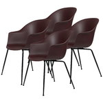 Bat chair, dark pink - black base, set of 4 Bat chair, dark pink - black base, set of 4