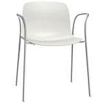Dining chairs, Troy chair with arms, white - chrome, White