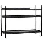 Woud Tray shelf, low, black