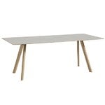 Ruokapöydät, CPH30 pöytä, 200x90 cm, saippuoitu tammi - luonnonvalkoinen lino, Valkoinen