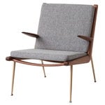 Armchairs & lounge chairs, Boomerang HM2 lounge chair, Hallingdal 130 - oiled walnut, Grey