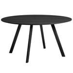 Tables de salle à manger, Table ronde CPH25, 140 cm, chêne noir, Noir