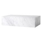 Coffee tables, Plinth table, low, white Carrara marble, White