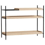 Bookcases, Tray shelf, low, oak, Natural