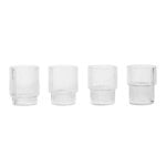 Other drinkware, Ripple small glasses, 4 pcs, clear, Transparent