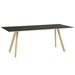 CPH30 table, 200 x 90 cm, lacquered oak - black lino