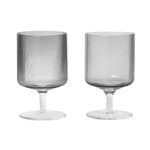 Wine glasses, Ripple wine glasses, 2 pcs, smoked grey, Grey