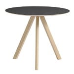 Hay CPH20 round table 90 cm, matt lacquered oak - black lino