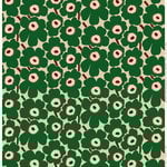 Pieni Unikko coated fabric, beige - green - peach Pieni Unikko coated fabric, beige - green - peach