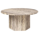 Epic coffee table, round, 80 cm, grey travertine Epic coffee table, round, 80 cm, grey travertine