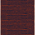 Räsymatto cotton/linen fabric, orange - dark blue Räsymatto cotton/linen fabric, orange - dark blue