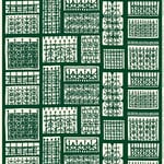 Pariisin Portit fabric, dark green - off white Pariisin Portit fabric, dark green - off white
