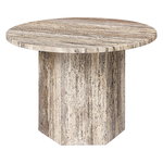 Epic coffee table, round, 60 cm, grey travertine Epic coffee table, round, 60 cm, grey travertine