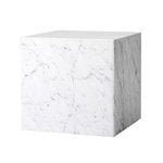 Plinth table, cube, white Carrara Marble