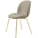 Dining chairs, Beetle chair, brass semi matt - Light Boucle 08, Gray