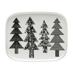 Oiva - Kuusikossa plate 15 x 12 cm, black - white Oiva - Kuusikossa plate 15 x 12 cm, black - white
