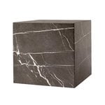 Tavoli da salotto, Tavolo Plinth, cubo, marmo grigio Kendzo, Grigio