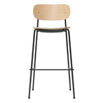 Audo Copenhagen Sedia da bar Co, 75,5 cm, acciaio nero - rovere