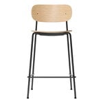 Tabourets et chaises de bar, Chaise de comptoir Co, 65,5 cm, acier noir - chêne, Noir