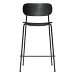 Tabourets et chaises de bar, Chaise de comptoir Co, 65,5 cm, acier noir - chêne noir, Noir