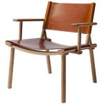 Armchairs & lounge chairs, December Lounge chair, oak - cognac leather, Brown