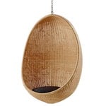 Sika-Design Hanging Egg chair, natural rattan - dark grey