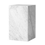 Tavoli da appoggio, Tavolo Plinth, alto, marmo bianco Carrara, Bianco