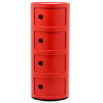 Kartell Componibili storage unit, 4 modules, red