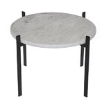 Coffee tables, Single Deck table, black - white marble, White